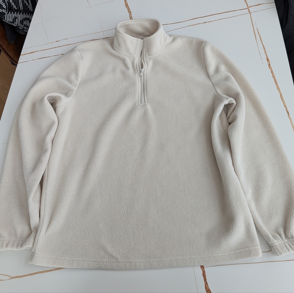 New Look Men's Off-White Zip-Up Sweater